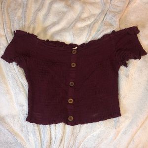 Off the shoulder crop top